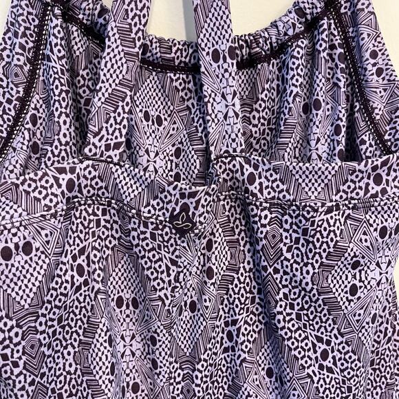 Prana Dress Athletic Halter Racerback Tank Purple Graphic Shelf Bra Medium - Picture 4 of 5